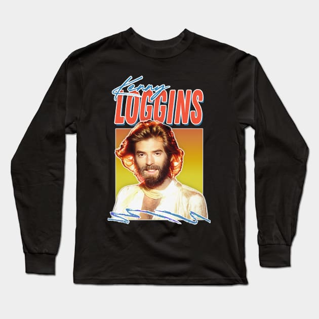 Kenny Loggins / 70s Retro Aesthetic Fan Art Design Long Sleeve T-Shirt by DankFutura